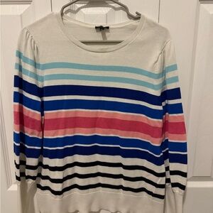 Talbots Multicolor Striped Crew Neck Shirt